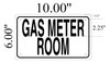 SIGN GAS METER ROOM  (White Aluminium rust free)