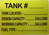 Tank #  -Tank Number