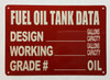 FUEL OIL TANK DATA Sign