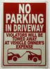 No parking in drivway with image