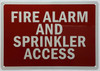 Fire Alarm And Sprinkler Access Signage