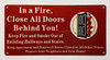 New York in A Fire, Close All Doors Behind You , Meets NYC Admin Code 15-135