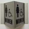 Corridor Women restroom accessible sign-Women restroom accessible Hallway sign -le couloir Line