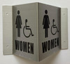 Women restroom accessible Hallway Signage -le couloir Line