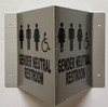 Corridor Gender neutral restroom sign sign-Gender neutral restroom sign Hallway sign -le couloir Line