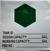 Sign TANK ID DE-WORKING CAPACITY PBS NO ALUMINUM ,