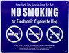 NYC NO SMOKING OR ELECTRONIC CIGARETTES  FOR RESTURANTS Signage