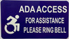 Signage  ADA ACCESS FOR ASSISTANCE PLEASE RING BELL Decal Sticker