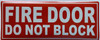 FIRE DOOR DO NOT BLOCK Decal Sticker Sign