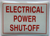 ELECTRICAL POWER SHUT OFF Decal/STICKER