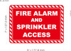 Sign FIRE ALARM AND SPRINKLER ACCESS Decal/STICKER