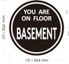 Sign YOU ARE ON FLOOR BASMENT STICKER -FLOOR BASEMENT NUMBER STICKER