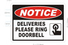 Sign NOTICE DELIVERIES PLEASE RING DOORBELL