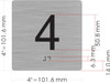Signage  Elevator JAMB Plate with Braille - Elevator Floor Number Brush SILVER