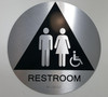 Sign RESTROOM  Tactile Graphics Grade 2 Braille Text with raised letters