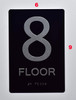 Black Floor number  -Tactile Graphics Grade 2 Braille Text with raised letters  Sign