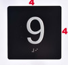 Sign Elevator JAMB Plate with Braille - Elevator Floor Number Brush BLACK