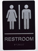 Sign RESTROOM  Tactile Graphics Grade 2 Braille Text with raised letters