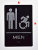 Sign RESTROOM  Tactile Graphics Grade 2 Braille Text with raised letters