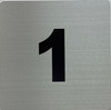 Apartment number 1 sign (4x4 inch, SILVER, double sided tape) - The Broadway Line