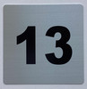 Apartment number 13 sign