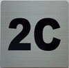 Apartment number 2C signage