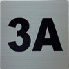 Apartment number 3A sign