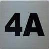 Apartment number 4A sign