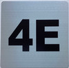 Apartment number 4E sign