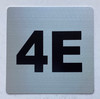 Apartment number 4E signage