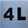 Apartment number 4L sign