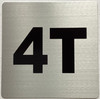 Apartment number 4T sign