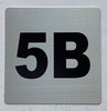 Apartment number 5B sign