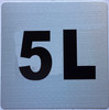 Apartment number 5L sign