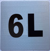 Apartment number 6L signage