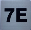 Apartment number 7E sign