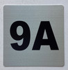 Apartment number 9A sign