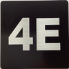 Apartment number 4E sign
