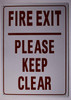 FIRE EXIT Please Keep Clear SIGNAGE