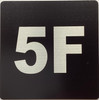 Apartment number 5F sign