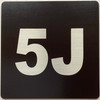 Apartment number 5J signage