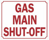 Gas Main Shut-Off SIGNAGE