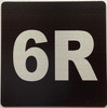 Apartment number 6R signage