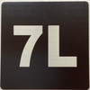 Apartment number 7L signage