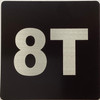 Apartment number 8T sign
