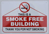 This is Smoke Free Building Sign (Aluminium, )