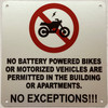 no e-bike in building sign