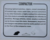 Compactor Rules Signage