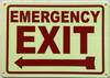 EMERGENCY EXIT LEFT ARROW Signage