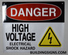 Danger HIGH Voltage -Electrical Shock Hazard Sign